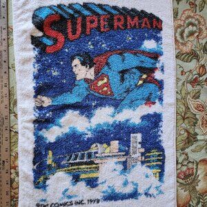 Vintage DC Comics Superman Face Hand Towel Rare Jerry Siegel Joe Shuster 1978